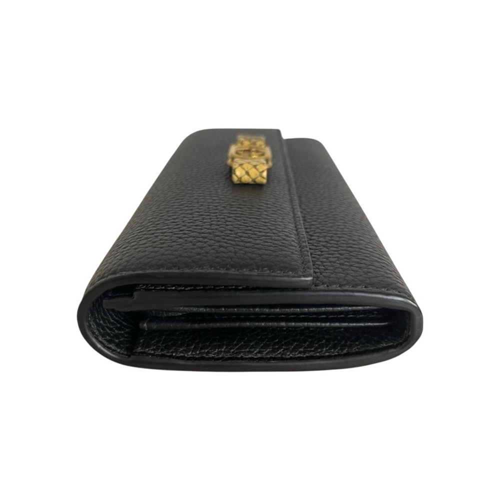 Rare Gucci Yellow Python & Black Pebbled Calfskin Leather Continental Wallet - Picture 5 of 11